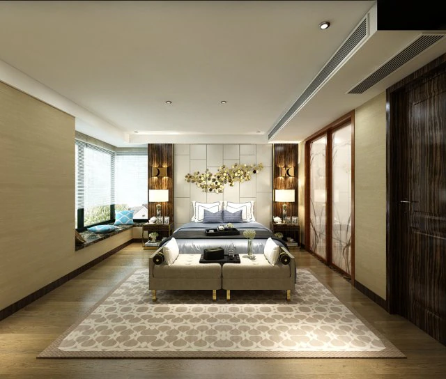 stylish bedroom complete 120 3D Model .c4d .max .obj .3ds .fbx .stl .blend 