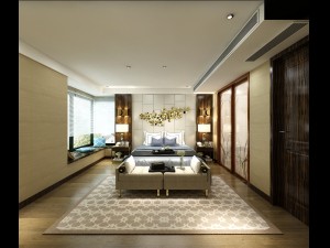stylish bedroom complete 120 3D Модель