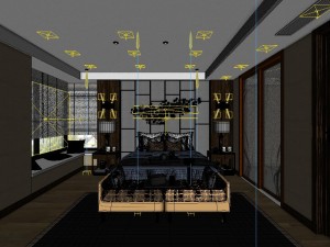 stylish bedroom complete 120 Modello 3D