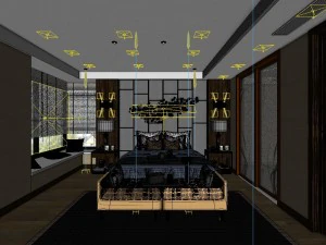 stylish bedroom complete 120 3D Model