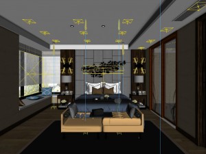 stylish bedroom complete 120 Modello 3D