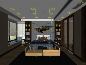 stylish bedroom complete 120 3D Model
