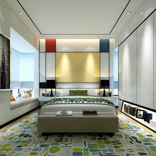 stylish bedroom complete 121 3D Model .c4d .max .obj .3ds .fbx .stl .blend