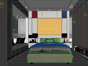 stylish bedroom complete 121 3D Model