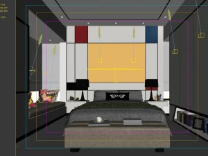 stylish bedroom complete 121 3D Model