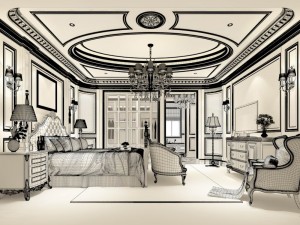 stylish bedroom complete 122 3D Model