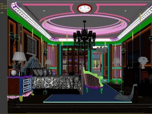 stylish bedroom complete 122 3D Model