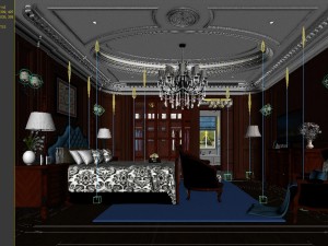 stylish bedroom complete 122 3D Model