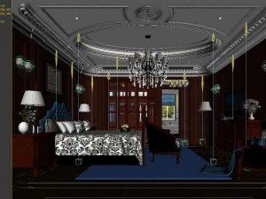 stylish bedroom complete 122 3D Model