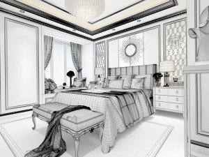 stylish bedroom complete 123 3D Модель