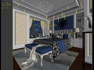 stylish bedroom complete 123 3D Модель