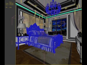 stylish bedroom complete 124 3D Model