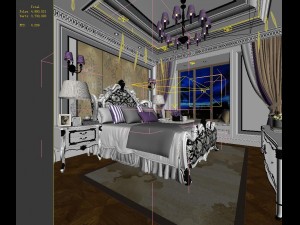 stylish bedroom complete 124 3D Model