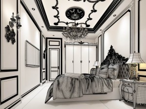 stylish bedroom complete 125 3D 模型
