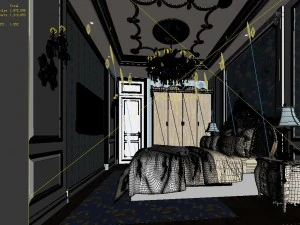 stylish bedroom complete 125 3D Model