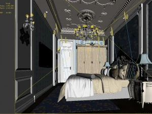 stylish bedroom complete 125 3D Model