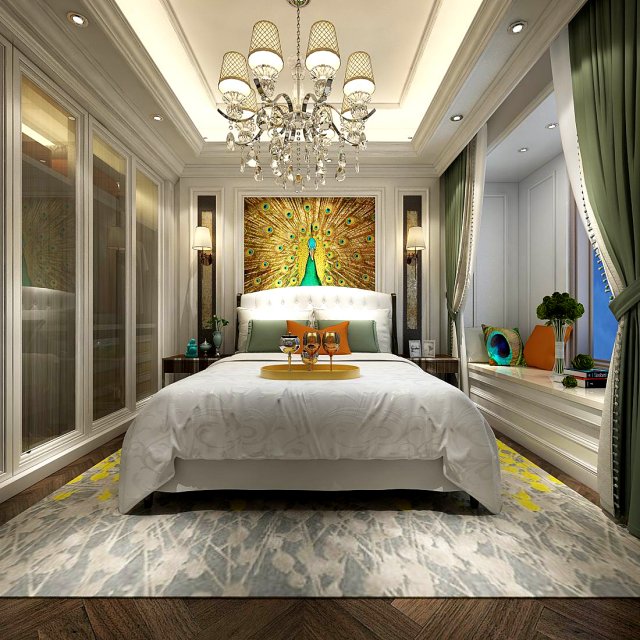stylish bedroom complete 126 3D-Modell .c4d .max .obj .3ds .fbx .stl .blend 