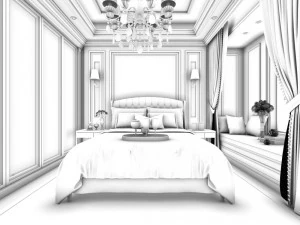 stylish bedroom complete 126 3D Model