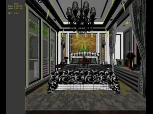 stylish bedroom complete 126 3D Model