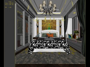 stylish bedroom complete 126 3D-Modell