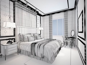 stylish bedroom complete 127 Modelo 3D