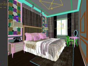 stylish bedroom complete 127 Modelo 3D