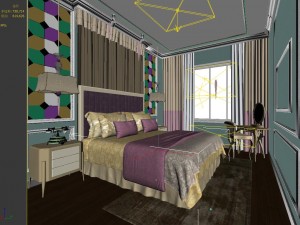 stylish bedroom complete 127 Modelo 3D