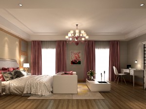 stylish bedroom complete 128 Modello 3D