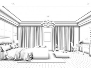 stylish bedroom complete 128 3D 模型