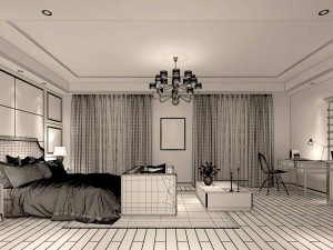 stylish bedroom complete 128 3D 模型