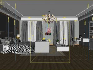 stylish bedroom complete 128 3D Model