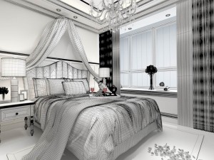 stylish bedroom complete 130 3D Modell