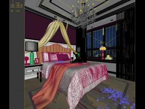 stylish bedroom complete 130 3D Model