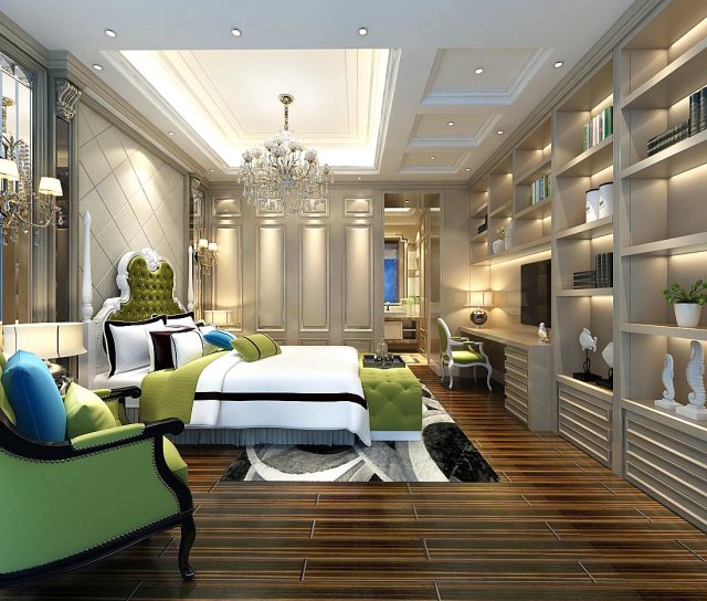stylish bedroom complete 131 3D Model .c4d .max .obj .3ds .fbx .stl .blend 