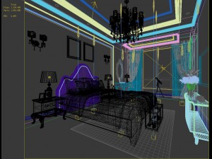 stylish bedroom complete 132 3D 모델