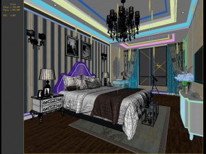 stylish bedroom complete 132 3D 모델
