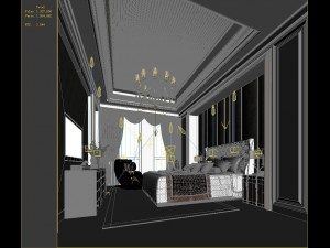 stylish bedroom complete 133 3D 모델