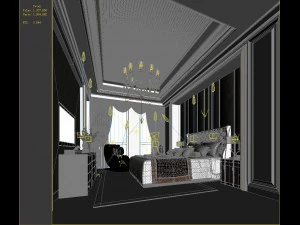 stylish bedroom complete 133 3D Model