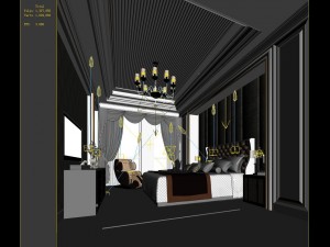stylish bedroom complete 133 3D 모델