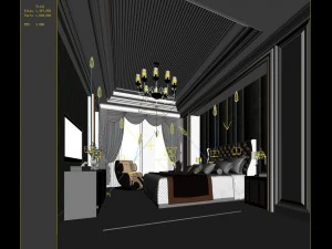 stylish bedroom complete 133 3D Model