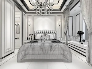 stylish bedroom complete 134 3D Model