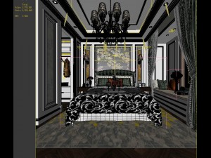 stylish bedroom complete 134 Modelo 3D
