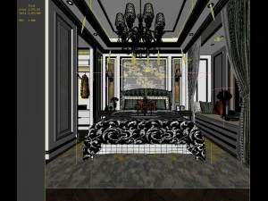 stylish bedroom complete 134 3D Model
