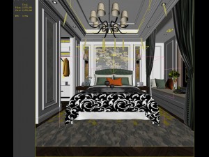 stylish bedroom complete 134 Modelo 3D