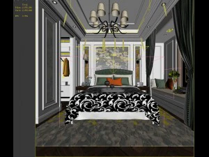 stylish bedroom complete 134 3D Model