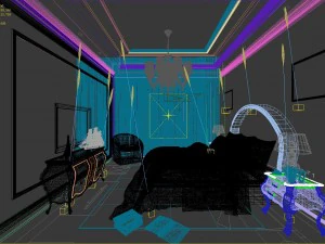 stylish bedroom complete 135 3D Model