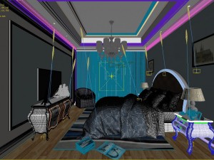 stylish bedroom complete 135 Modelo 3D