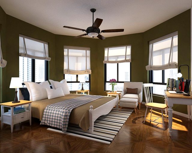 stylish bedroom complete 136 Modèle 3D .c4d .max .obj .3ds .fbx .stl .blend 