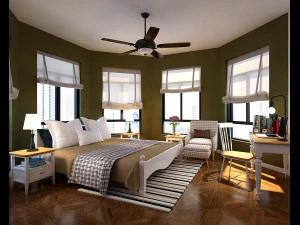 时尚卧室完整 136 3D 模型