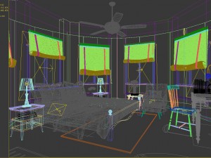 stylish bedroom complete 136 Modèle 3D